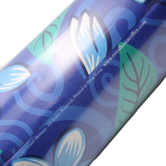 Royal Kona Coffee For Royalty Tumbler Hawaii Plumeria Blue Island Heritage 16oz - Picture 7 of 11